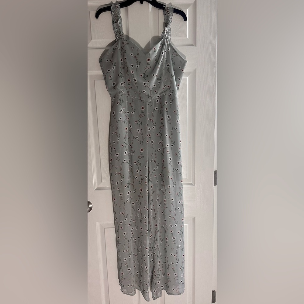 Miami Gray Floral Jumpsuit